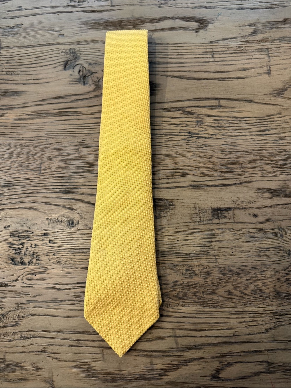 Valentino Yellow Textured Silk Tie